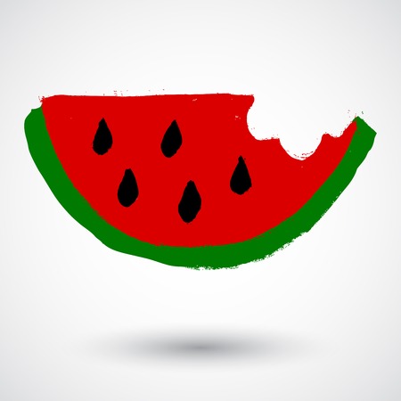 Grunge watermelon sliceのイラスト素材
