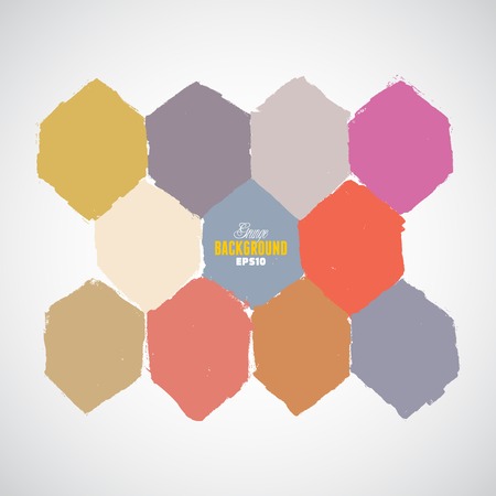 Set of colorful grunge paint stainsのイラスト素材