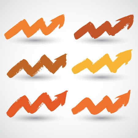 Success arrow grunge icon setのイラスト素材