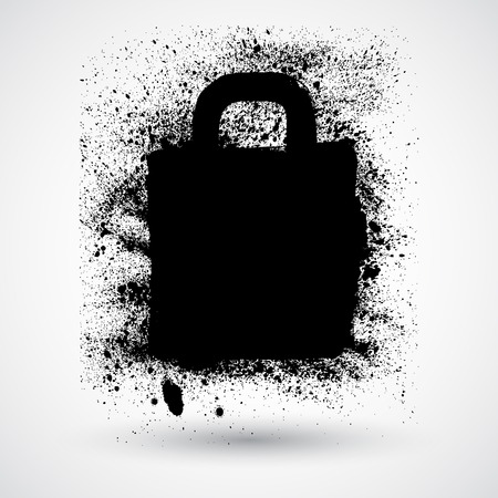 Paper bag. Grunge styleのイラスト素材