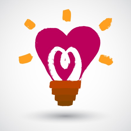 Grunge light bulb symbolのイラスト素材