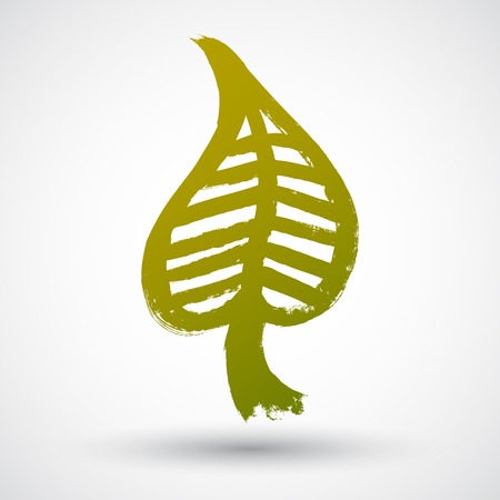 Template for design with hand drawn sketched leaves. Background with illustration and place for textのイラスト素材