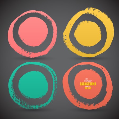 Brush grunge circle textureのイラスト素材