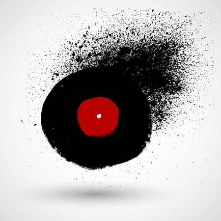 Vinyl painting dripping art in vector formatのイラスト素材
