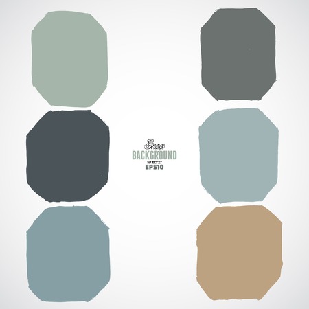 Grunge ink hand-drawn colorful shapesのイラスト素材