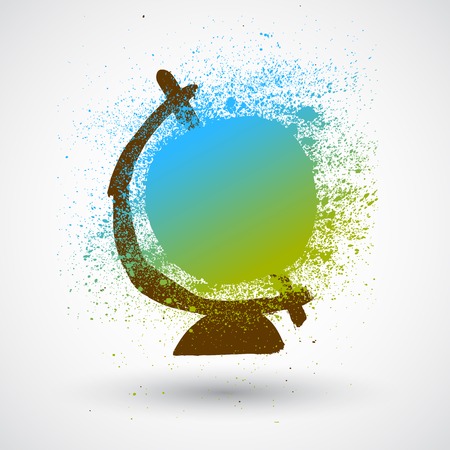 Grungy globe. Vector illustration.のイラスト素材