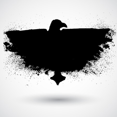 An image of a grunge black birdのイラスト素材