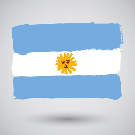 Flag of argentina in grunge styleのイラスト素材