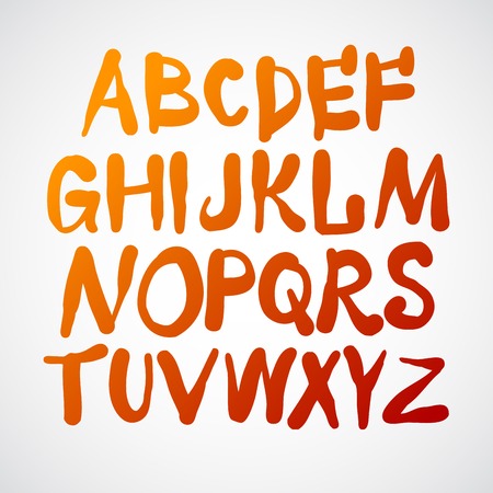 Vector alphabet. Hand drawn letters.のイラスト素材