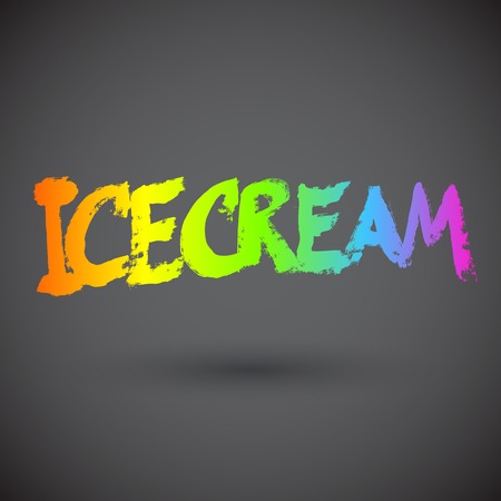 Vintage style ice cream colorful signのイラスト素材