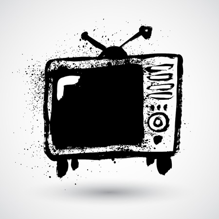 Grunge tv symbolのイラスト素材