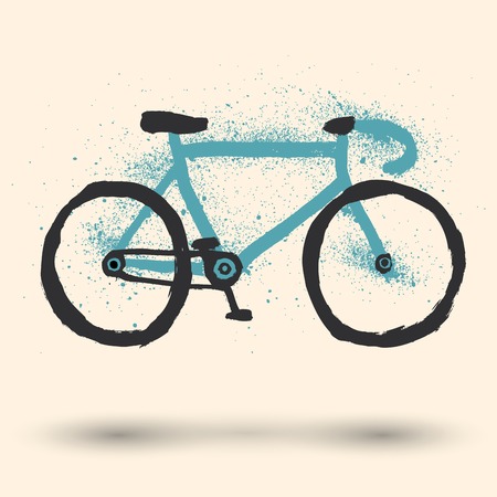 Grunge bike illustrationのイラスト素材