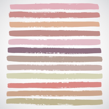 Brush Strokes - Set - Isolated On White Background - Vector Illustration, Graphic Design Editable For Your Designのイラスト素材