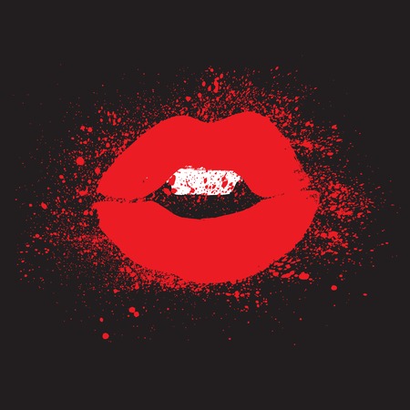 Red kiss printのイラスト素材