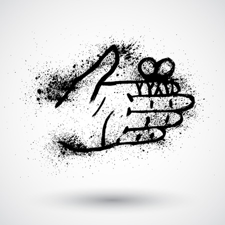 Bandage finger grunge iconのイラスト素材