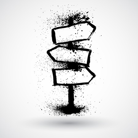 Arrows road sign isolated on whiteのイラスト素材