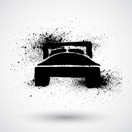 Bed grunge iconのイラスト素材