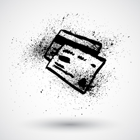 Grunge credit card iconのイラスト素材