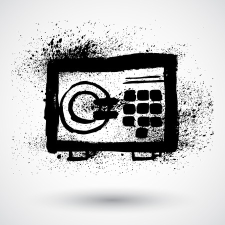 Grunge safe iconのイラスト素材