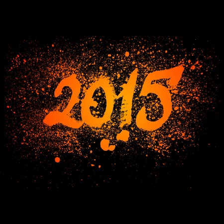 2015 Grunge calligraphy. Vector illustration.のイラスト素材