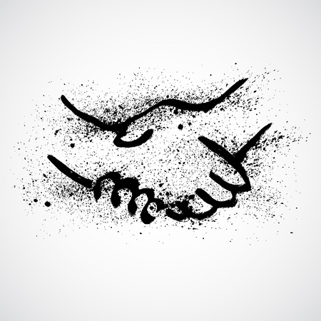 Handshake Symbol in Grunge Styleのイラスト素材
