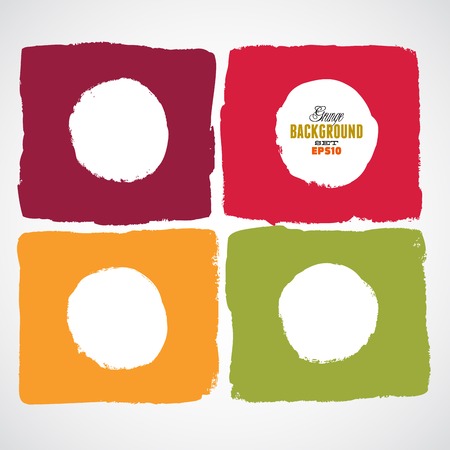 Grunge ink hand-drawn colorful shapesのイラスト素材