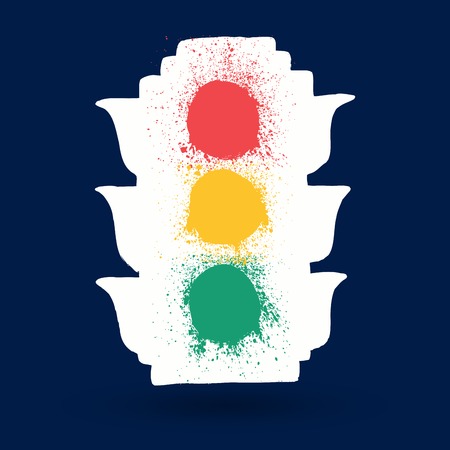 Grunge traffic lights signのイラスト素材
