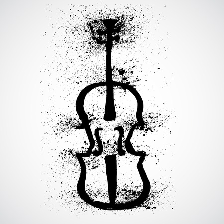 Violin grunge iconのイラスト素材