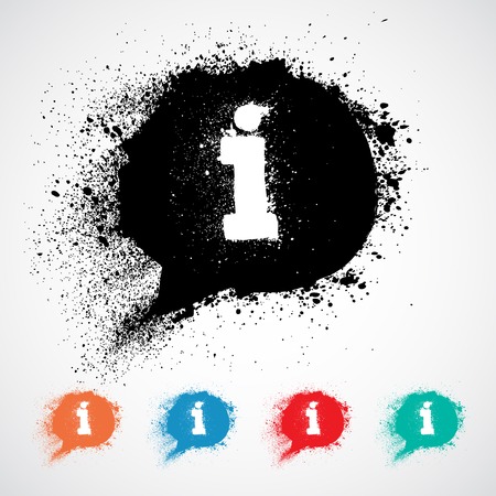 Information sign icon. Info speech bubble symbol.のイラスト素材