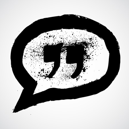 Quote icon in grunge vector styleのイラスト素材