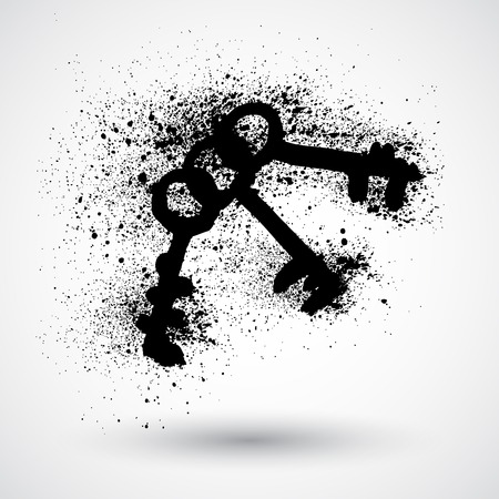 Key grunge symbol, vectorのイラスト素材