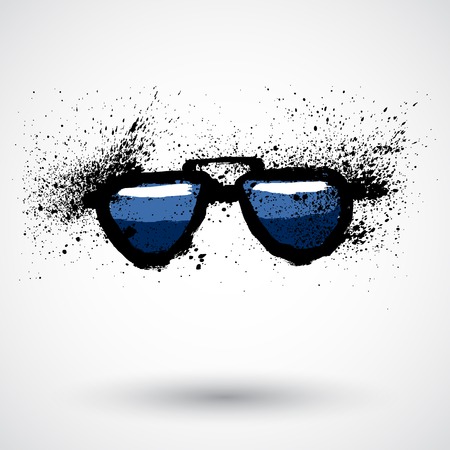 Grunge glasses iconのイラスト素材