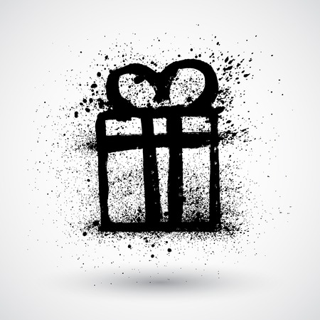 Gift grunge iconのイラスト素材