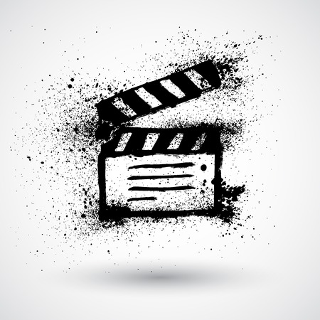 Movie clapper grunge iconのイラスト素材