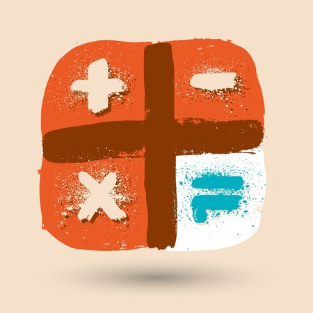 Grunge calculator iconのイラスト素材