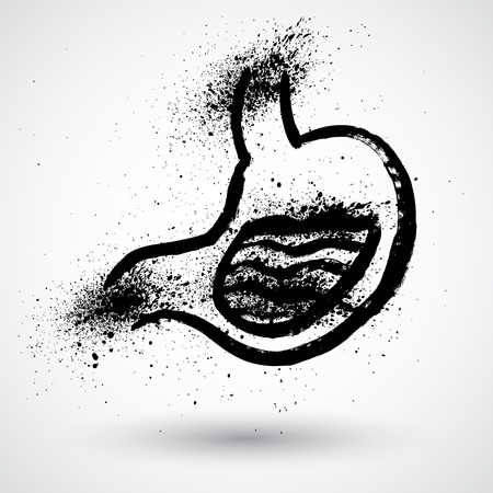 Human stomach, grunge vectorのイラスト素材