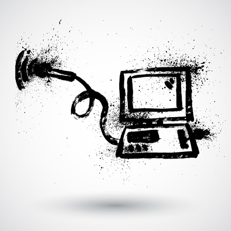 Grunge ultrasound machine signのイラスト素材