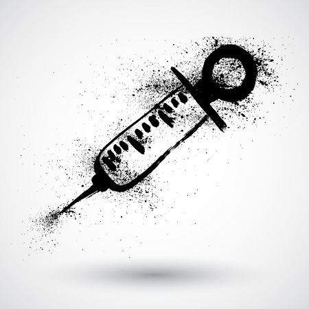 Syringe grunge iconのイラスト素材