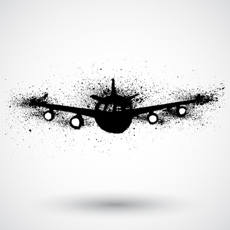 Plane grunge iconのイラスト素材