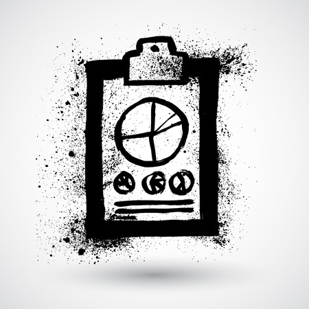 Grunge Clipboard With Financial Infographic.のイラスト素材