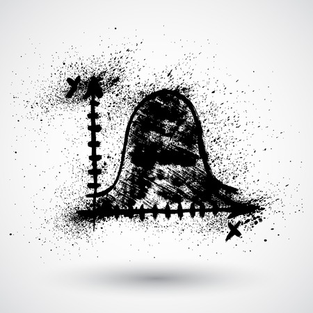 X and y axis grunge iconのイラスト素材