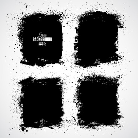 Grunge ink hand-drawn squaresのイラスト素材