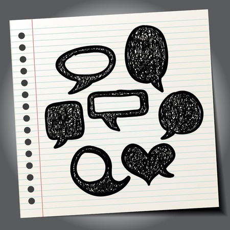 Hand-drawn speech bubbles illustrationのイラスト素材