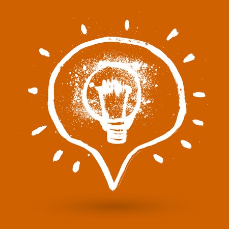 Grunge idea bulb in speech balloon conceptのイラスト素材