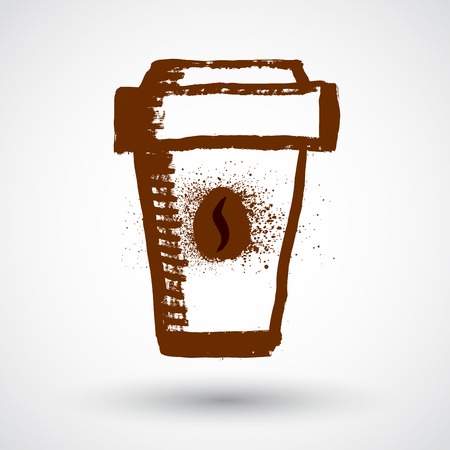 Coffee cup in grunge styleのイラスト素材
