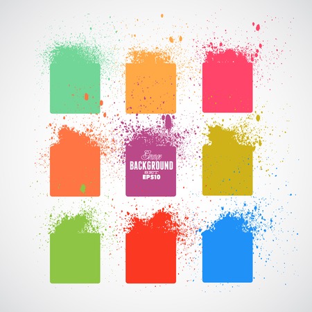 Grunge ink hand-drawn colorful squaresのイラスト素材