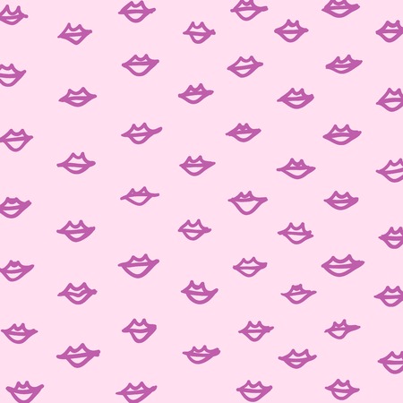 Hipster Lips Pattern, Illustrationのイラスト素材