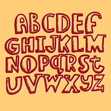 Hand drawn ABC lettersのイラスト素材