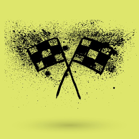 Racing flags in grunge styleのイラスト素材