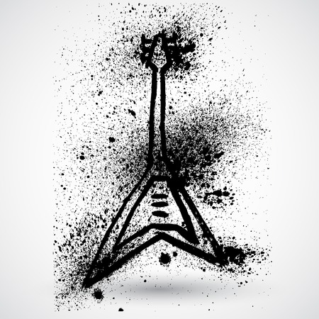 Grunge styled guitarのイラスト素材
